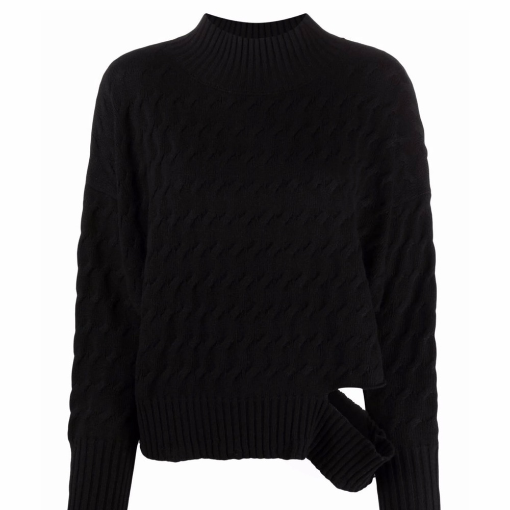 Pinko Black Textured Turtleneck Sweater